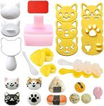 Cute Cat Rice Ball Molds 6 Sets Sushi Molds Bento Box Accessories Kits with 1PC Musubi Maker Press Mold, 2PCS Gimbap Molds Triangle and 1PC Rice Ball Mold Shaker for DIY Fun Lunch Box Picnic Tool