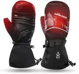 SNOW DEER Heated Mittens for Men and Women Waterproof Ski Gloves with Touchscreen 7.4V 2200mAh Battery Gloves Electric Rechargeable Thermal Mittens for Hands Warm