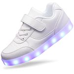 Kids Light up Shoes LED Sneakers USB Charging Flashing Trainers for Boys Girls Led Shoes White38