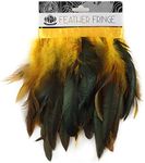 ZUCKER Rooster Schlappens Feather Fringe Trim - 1 yd Half Bronze Gold Sewing Craft Supplies