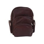 Piel Leather Expandable Backpack, Chocolate, One Size