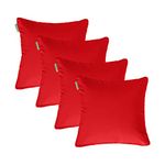 Gardenista 18" Garden Scatter Cushion | Outdoor Water Resistant Garden Furniture Pillow | Soft and Comfy Patio Furniture Cushions | Throw Pillows for Sofa, Couch, Balcony - 4 Pack (Red)