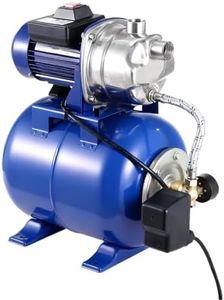 Powerful 1.6HP Shallow Well Pump with Pressure Tank, 1320GPH High Flow, 164ft Max Head, Stainless Steel Construction, Auto Pressure Switch - Ideal for Home/Farm/Garden/Yard Water Supply (Blue)