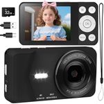 4K Digital Camera - 64MP 2.8" UHD Compact Cameras - Autofocus Rechargeable Vlogging Camera with 32G SD Card Portable Travel Mini Small Camera with 18X Digital Zoom for Kids Beginners Teenagers (Black)