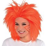 Amscan Faux Crazy Costume Unisex Wig, One size, Orange