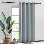 Urban Space Thermal Insulated Solid Blackout Opaque Curtains, Faux Silk Room Darkening Window Curtains with Eyelets and Tiebacks (Window Curtains, 5 Feet, Set of 2 Curtains, Ele Grey)