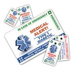 TYPE1 Diabetes in Case of Emergency (I.C.E.) ICE Card Pack with Key Rings & Stickers