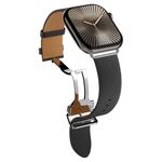 Spigen Enzo Leather Strap Compatible with Apple Watch (41mm, 40mm, 38mm) - Black