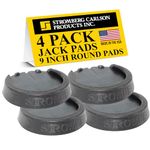Stromberg Carlson RV Leveling Jack Pads - Durable Rubber Anti Slip Landing Feet Pads for Camper, Stabilizer Rust Stain Protection for Auto Landing Gear Feet - 9 Inch Round Pad - 4 Pack