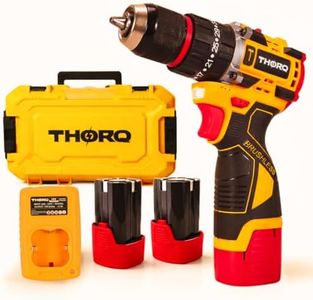 THORQ 18V Cordless Impact Drill Machine with 65 Nm High Torque Brushless Motor, 25+1 Position Clutch, 2.0Ah x 2 Batteries, 2000 RPM Variable Speed, 6 Month Warranty