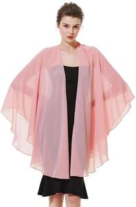 BEAUTELICATE Chal Mujer Fiesta Capa Poncho Gasa Estola para Boda Elegante Suave Ligero Mantón Verano Primavera (Ballet Rosa)