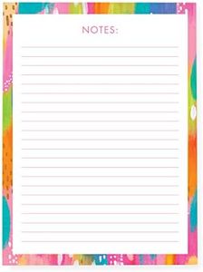 Graphique Large Notepad, Brush Strokes – 6" x 8", Cute Notepad with 150 Tear-Off Sheets, Features the Word “Notes” on Every Page – Perfect for Note Taking, List Making, and More