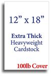 Extra Thick 12" x 18" Cardstock for Inkjet or Laser Printers - 100lb Cover 270 GSM Heavy Printer Paper - Matte Finish White - Great for Cards, Menu's, Posters, Covers (50 Sheet Pack)