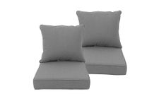 Sunshine Outdoor Light Grey Outdoor Deep Seat Patio Cushions 24x24 inch Patio Furniture Cushions,Fade Resistant, Deep Seat Bottom and Back Cushion for Chair, Sofa and Couch,2 Sets