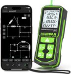 Huepar 395FT Bluetoothed Green Laser Distance Measure with Angle Sensor, 1/16in Accuracy Distance Measurement Tool, Digital Laser Room Measuring Device, Laser Distance Meters, S120G-BT