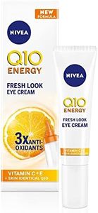 NIVEA Q10 Energy Fresh Look Eye Cream, Targets Fatigue, Dullness, And Crow's Feet, Energising Under Eye Cream Made With Skin-Identical Q10, Vitamin C, And Vitamin E