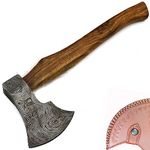 Custom Handmade Damascus Steel Axe Hatchet Tomahawk Axe Solid Rose Wood Handle (9171)