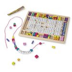 Melissa & Doug Alphabet Bead Set, Wooden Beads for Jewellery Making Kit, Arts and Crafts for Kids Age 5, Friendship Bracelet Making Kit for Girls or Boys, 4 Year Old Girl Gifts