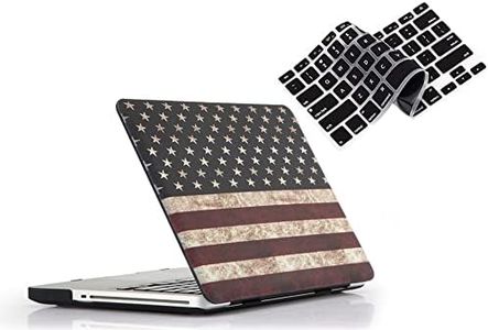 RUBAN Case for MacBook Pro 13 inch 2012 2011 2010 2009 Release A1278, Plastic Hard Case Shell and Keyboard Cover for Older Version MacBook Pro 13 Inch with CD-ROM, (American Flag)