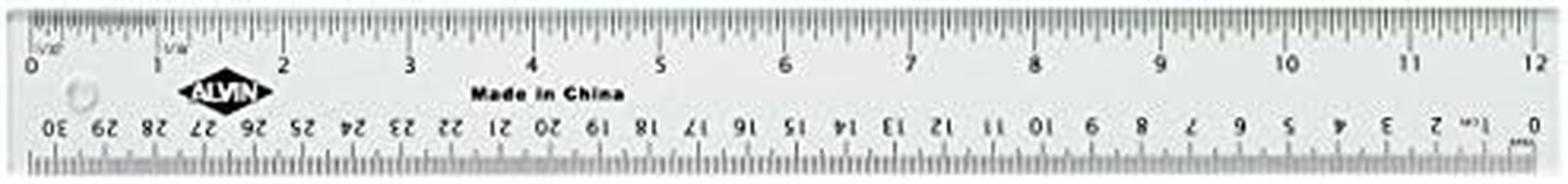 Alvin, Clear Acrylic Ruler, Scratch Resistant - 18 inches - T40-18