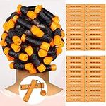 40pcs Perm Rods Set for Natural Hair Plastic Cold Wave Orange Perm Rods for Long Short Hair Rollers for Women DIY Hairdressing Tools（Orange）