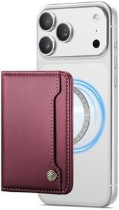 Vinich for Magsafe Wallet Magnetic RFID Blocking Card Holder Compatible with MagSafe Phones and Cases, Strong Magnet Minimalist Phone Wallet for iPhone 16/15/ 14/13/ 12/ Pro/Max/Plus, Wine Red