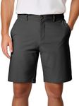 JMIERR Men's Golf Shorts 9 Inch Inseam Flat Front Slim Fit Moisture-Wicking Chino Stretch Shorts for Men Summer Casual Work Dress with Zipper Pocket, L, Dark Grey