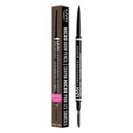 NYX Professional Makeup Brow Pencil, Micro Brow Dual Ended Ultrafine Pencil Tip with Mechanical Brow Tool and Spoolie Brush, Vegan Formula, Shade: Black