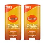 Lume Whole Body Deodorant - Smooth Solid Stick - 72 Hour Odor Control - Aluminum Free, Baking Soda Free and Skin Safe - 2.6 Ounce (Pack of 2) (Toasted Coconut)