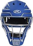 RAWLINGS CHMACH-R7/W7-SR 2-Tone Matte Catcher's Helmet, Royal/White