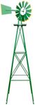 8FT Heavy Duty Metal Garden Windmill, Weather Resistant Ornamental Wind Spinner, Sturdy 4 Leg Steel Yard Decoration with
