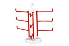 AGA 09 Branches Rotating Bangle Organizer -03 Side With 03 Leaves Bangle Stand For Your Bangle Collections / Tree Shaped Bangle Holder For Dressing Table (RED)