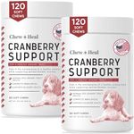 Chew + Heal UTI Treatment Cranberry Chews for Dogs - 240 Soft Chews - Supports Healthy Urinary Tract and Bladder Function - Corrects Imbalances - with Echinacea and Vitamin C