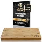 Deer & Oak Premium Butchers Block (40 x 30 x 4cm) Extra Thick - Large Wooden Chopping Board - Chopping Board Wood - Wooden Cutting Board - Butchers Block Chopping Board - Wood Chopping Boards