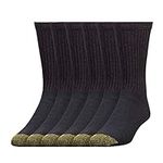 Gold Toe Men's 656S Cotton Crew Athletic Sock Multi-Pack, Black -Pack of 6, Shoe Size: 6-12.5