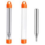 Loobas 2 PCS Fire Blower Pipe，Stainless Steel Collapsible Blow Tube Bellow Campfire Tools Pocket Bellows Bellowing Blowing Air into a Tubes for Hiking Camping Cooking Picnic,Orange