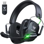 WESEARY 2.4GHz Wireless Gaming Headset for PC, PS4/PS5, Mac, Switch & Mobile | Bluetooth Gaming Headphones with 360° ENC Microphone, Ultra-Low Latency, Stereo Sound & Dynamic 40mm Drivers