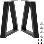 Rioychan 16 Inch Trapezoid Metal Table Legs for Bench Legs, Coffee Table Legs, DIY Furniture Legs Set of 2, Including Screws and Feet Pads, 40cm x 27.5cm