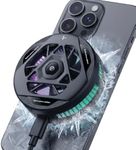 COOBILE Phone Cooling Fan, Magnetic Radiator with RGB Lights, for Mobile Games and Live Streaming, Universal Compatibility for Android/iPhone/iPad, Large-Area Conduction Cooling (Cooler 1 Black)