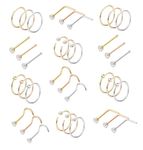 MILACOLATO 36Pcs Nose Rings for Women 22G 20G 18G 316L Stainless Steel Nose Rings Hoops L Shape Nose Studs Screw Hypoallergenic Nostril Cartilage Lip Tragus Nose Piercing Jewelry for Women Men