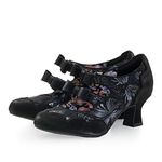 Ruby Shoo Sophia Mid Heel Bow Shoes Black Butterfy UK 6