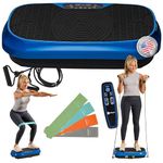 LifePro Waver Mini Vibration Plate Exercise Machine -Whole Body Vibrating Plate for Fitness -Vibration Plate Machine with Remote, 2 Loop & 4 Resistance Bands -Home & Travel Workout Equipment