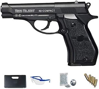 RD Compact Gamo Red Alert Pistola Full Metal + maletín + Accesorios. Arma de balines (perdigones BB's de Acero Cal 4.5mm) y CO2 (Botella de Aire comprimido) SEMIAUTOMÁTICA <3,5J