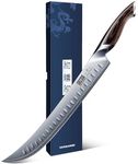 HOSHANHO Carving Slicing Knife, 12 Inch Japanese High Carbon Steel Brisket Knife with Ergonomic Pakkawood Handle, Razor Sharp Curved Butcher Breaking Knives for Meat Cutting