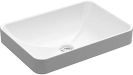 KOHLER 5373-0 Vox Rectangle Vessel Bathroom Sink, Vitreous China, 22-5/8" W X 16-1/8"L, White