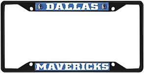 FANMATS 31329 Dallas Mavericks Metal License Plate Frame Black Finish