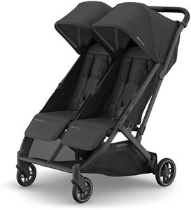 UPPAbaby MINU Duo Stroller | Jake - Charcoal | Side-by-Side Lightweight Compact Double Buggy | from Birth to 22kg per Seat | Slim Doorway-Friendly Design | Baby Travel Stroller | Double Pram