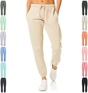 Light & Shade LSLPNT006 Women's Pastel & Brights Loungewear Sweatpants Joggers Jogging Pants Bottoms Sand