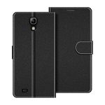 COODIO Phone Case For Samsung Galaxy S4 Mini, Magnetic Flip Leather Case For Samsung Galaxy S4 Mini Wallet Case, Black