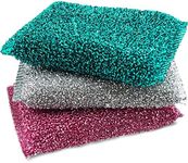 Sponges for Kitchen (3Pc Pack) - Non Scratch Dish Sponge or Dish Scrubber for Dishwashing - Kitchen & Household Cleaning Scrub - Scrubbers for Dishes, Pots, Pans, Sink - Durable & Long Lasting
